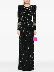 Long Sleeve Luxurious Beaded Maxi Dress