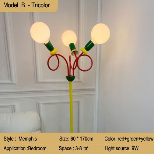 Floor Lamp Art LED Standing Lighting For Living Room Kid Room E27
