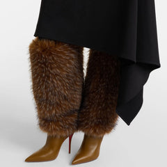 Fur Knee High Stiletto Boots