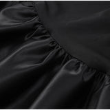 Black Tank Patchwork Pleated Midi Dress
