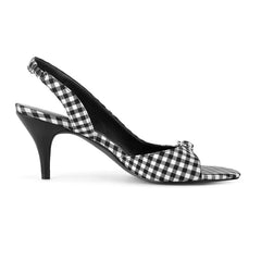 Gingham Slingback Stiletto Heels