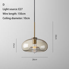 Glass lustre Pendant industrial Decor Lights Fixtures E27/E26 Lamp