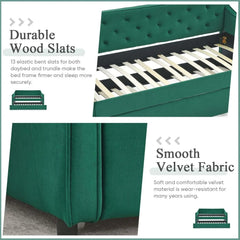 Pull-Out Frame No Box Spring Needed, Fabric Upholstered Twin DayBed