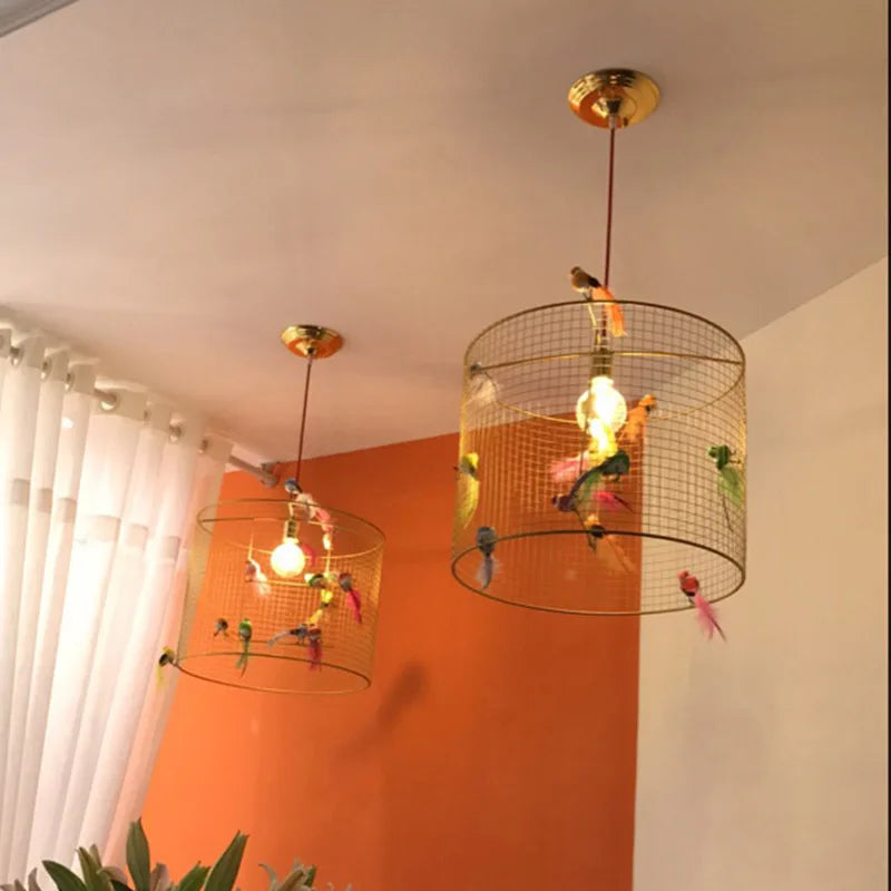 Nordic Creative Clothing Store Display Window Birdcage Chandelier  Restaurant Table Pendant Lamp Artistic Decor Light Golden Atelier 1