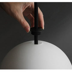 LED White Glass Beads Round Ball Hanging Lighting Fixture - Golden Atelier