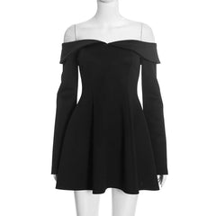 Off Shoulder Long Sleeve Blazer Mini Dress