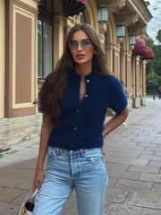 Mock Neck Puff Sleeve Fuzzy Top
