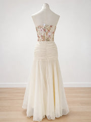 Floral Bustier Tiered Tulle Gown Dress