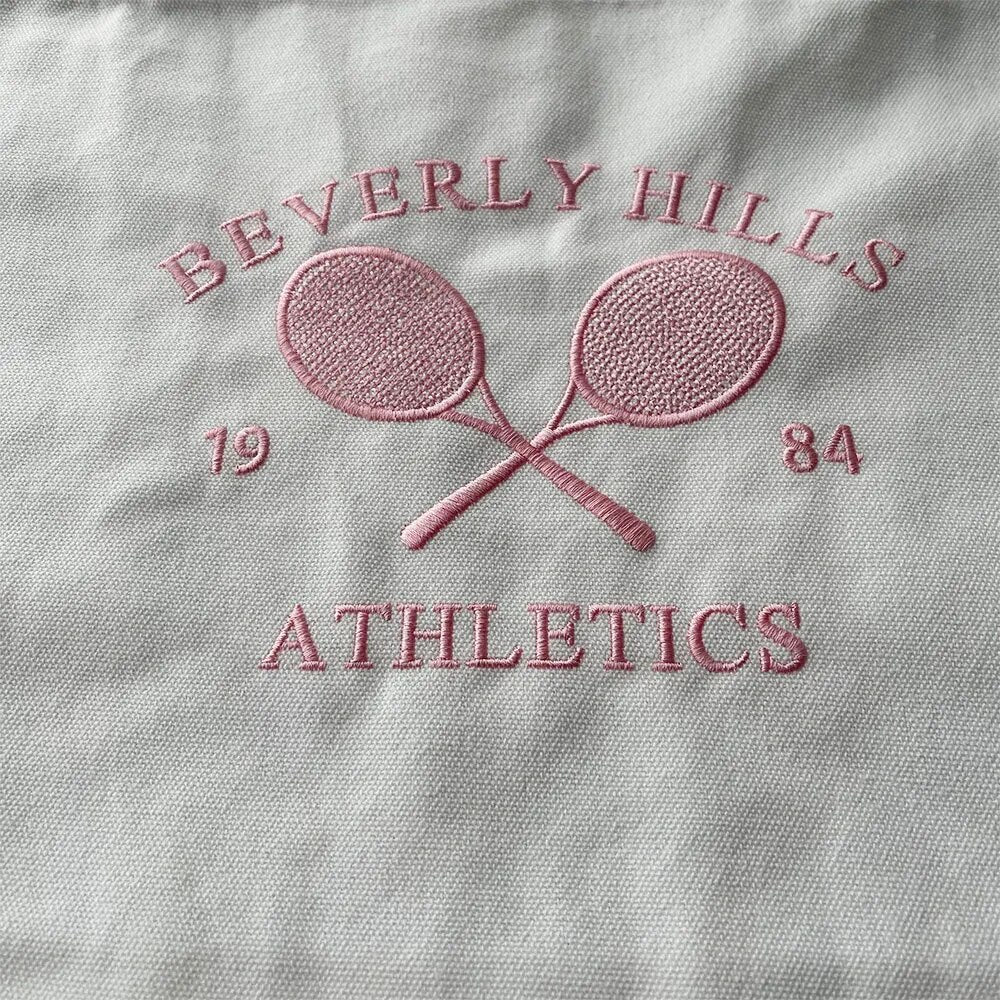 Beverly Hills 1984 Athletics Tennis Embroidered Canvas Tote Bag