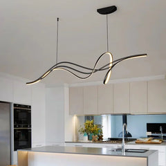 Modern Lines Led Pendant Kitchen Counter Black Chandelier