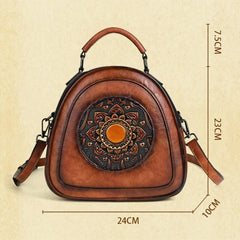 Vintage Handmade Embossed Leather Women Handbags