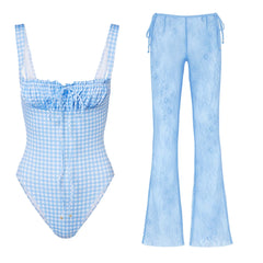 Gingham Print One Piece Bathing Suit