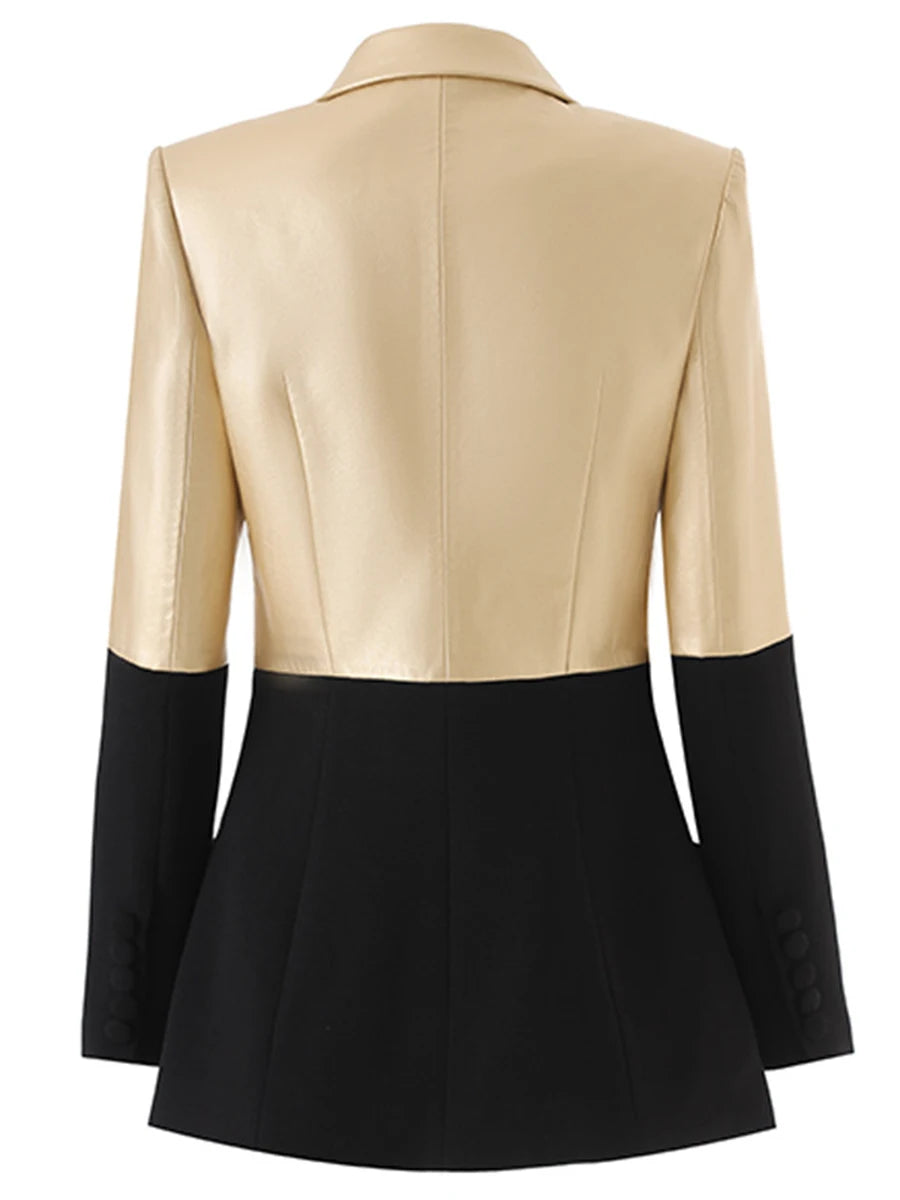 Beige and black jacket on a white background