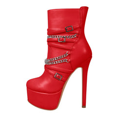 Platform Chain Detail Ankle Boots