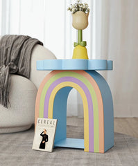 Rainbow Flower Shaped Geometric Bedside Table