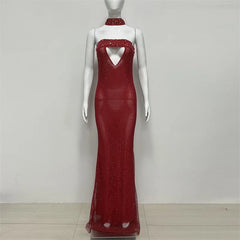 Strapless crystal embellished mermaid gown on mannequin front view