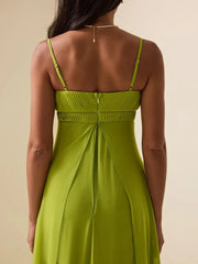 Square Neck Keyhole Maxi Dress