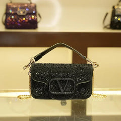 Diamond Studded Small Square Bag