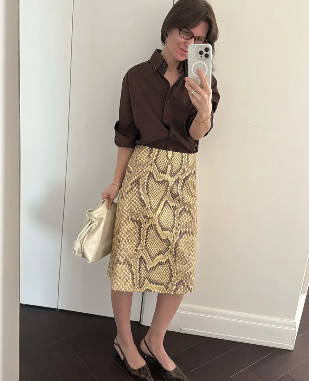 Snake print pencil skirt