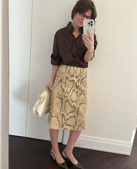 Snake print pencil skirt