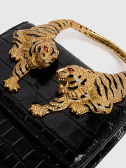 Tiger Sculpted Top Handle Bag