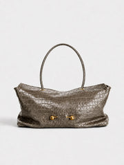Crocodile Embossed Shoulder Bag