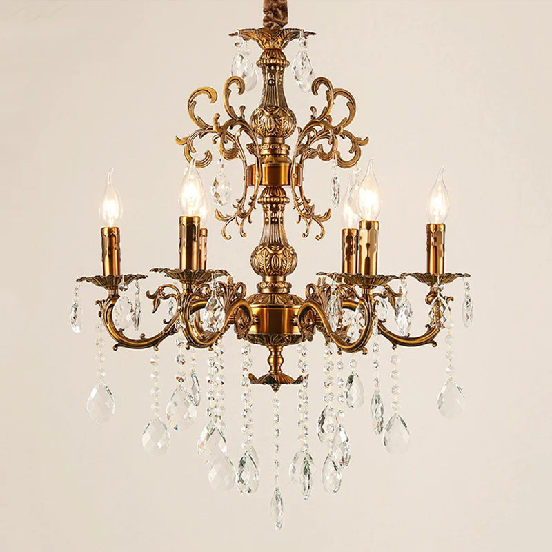 Flash Mount LED Candle Retro Chandelier