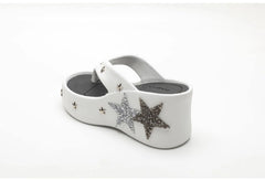 Platform Star Embellished Wedge Heels