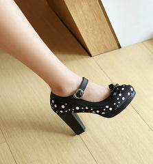 Polka Dot Mary Jane Heels