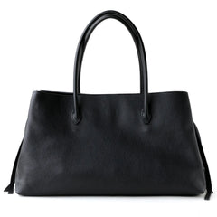 Genuine Leather Structured Tote Bag – Neutral & Black Variants