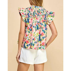 Loose floral streetwear blouse in bright tones