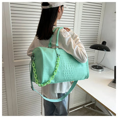 Crocodile Embossed Travel Duffle Bag