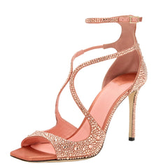 Rhinestone Ankle Strap Stilettos