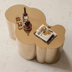 Gold Stainless Small Cloud Design Accent Table