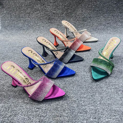 Rhinestone Pointed Toe Sandals