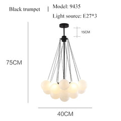 Glass 19/37 Balls Black/Gold Chandeliers LED Pendant Lamp