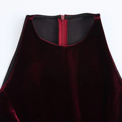 Solid Tank Velvet Mini Dress