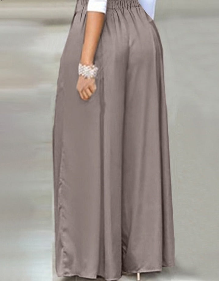 Loose Wide Leg Pants Palazzo Oversized Bow Tie Long Trouser