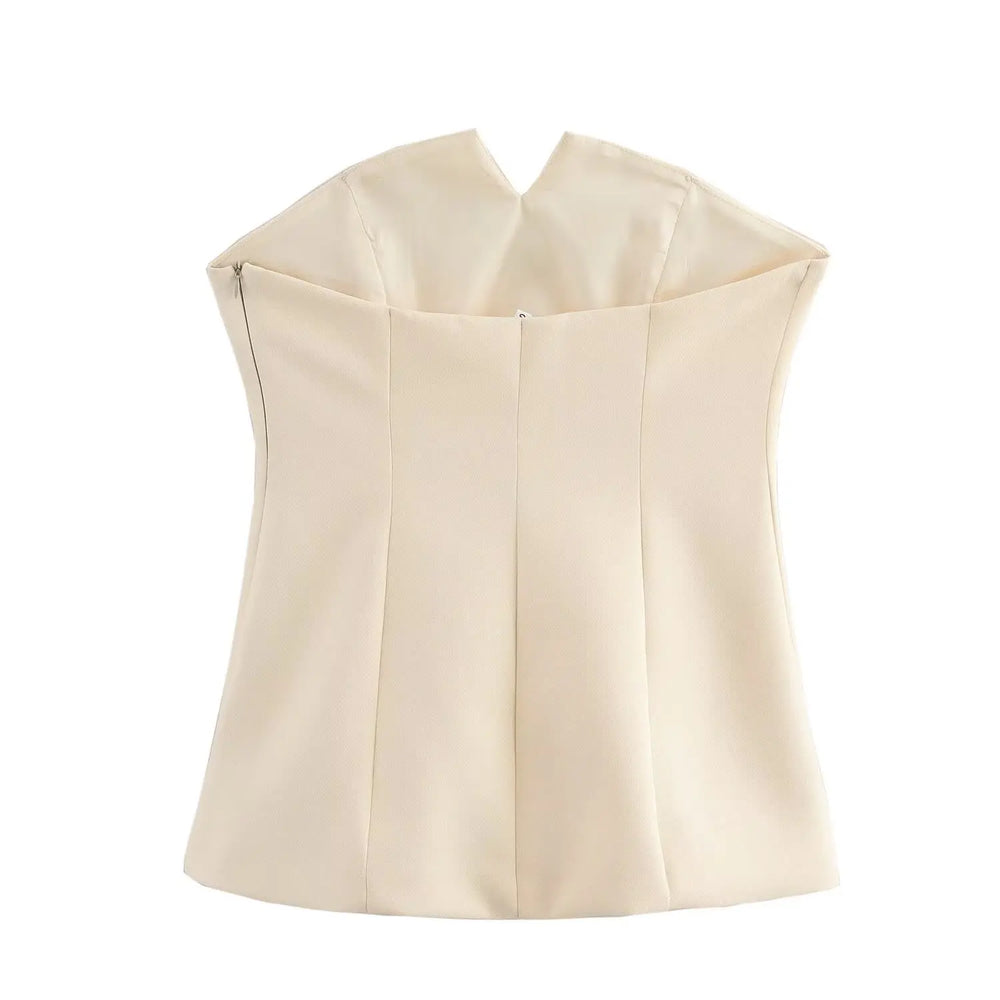 Beige sleeveless top