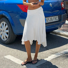 Irregular Split Midi Skirt