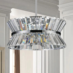  5-Lights Round Crystal Chandelier E12 Light Fixture.