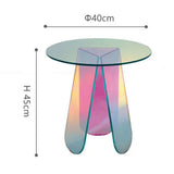 Acrylic Side Table Gradient Round/Oval Colorful Rainbow Clear Table