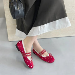 Polka Dot Bow Ballet Flats