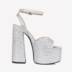 Crystal Embellished Platform High Heel