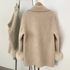 Fur Trim Long Wool Coat