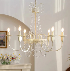 Chandelier with crystal accents in a room setting
