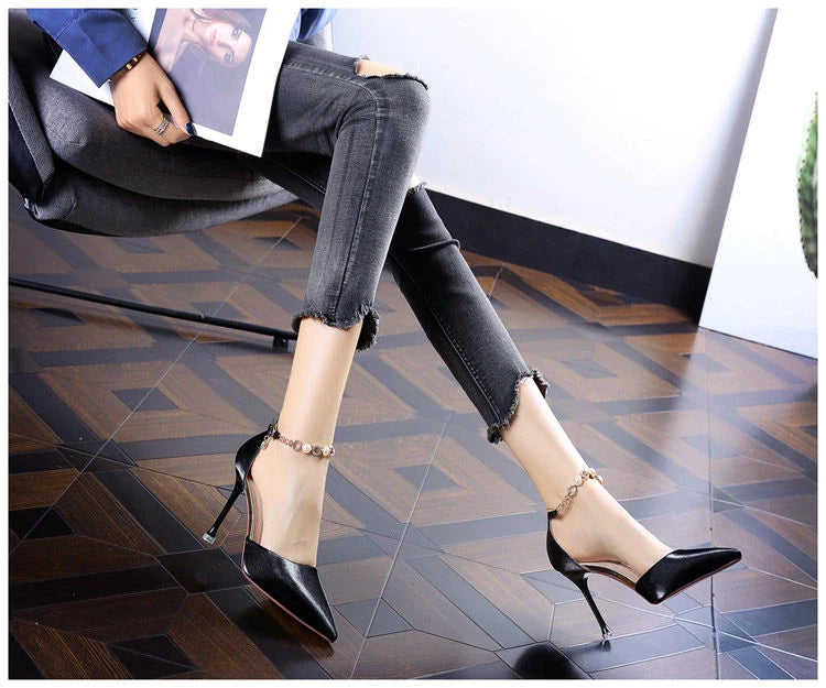 Stiletto Red/Black Pumps Heels for Women