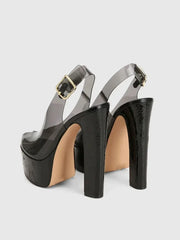 Platform Cork Heel Slingbacks