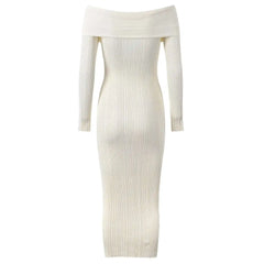 White ribbed dress on a white background