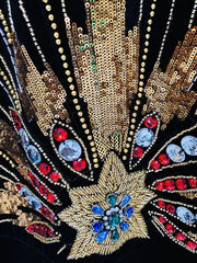 Velvet Beaded Sequin Sunburst Hoodie